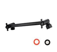 Braccio doccia regolabile da 20,3 cm, nero opaco, facile da installare, braccio di estensione in ottone nero