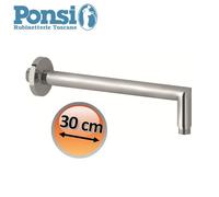 Braccio doccia tondo L. 300 mm in ottone cromato - Ponsi