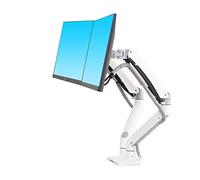 Braccio Monitor, Alluminio 22-32 pollici Dual LCD LED Monitor Mount Braccio a molla a gas Supporto for monitor Full Motion Supporto carico 3-12 kg ciascuno Stabile e fermo(White)