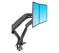 Braccio Monitor, Alluminio 22-32 pollici Dual LCD LED Monitor Mount Braccio a molla a gas Supporto for monitor Full Motion Supporto carico 3-12 kg ciascuno(Noir)