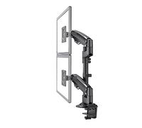 Braccio Monitor, H180 22 "-32" Supporto da scrivania for doppio monitor Braccio Molla a gas Supporto for TV LCD a movimento completo 2-12 kg Staffa ergonomica for morsetto a doppio braccio(Noir)