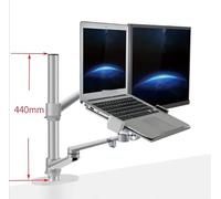 Braccio Monitor, Supporto for monitor da 17-32 pollici con doppio braccio regolabile in altezza in alluminio + supporto for laptop da 12-17 pollici con supporto for movimento completo Stabile e fermo(
