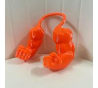 Braccio muscolare per gatto, per Halloween, scherzo, con stampa 3D, regolabile e leggero, braccio per animali domestici, cosplay, accessorio divertente per costume (arancione)