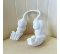 Braccio muscolare per gatto, per Halloween, scherzo, con stampa 3D, regolabile e leggero, braccio per cosplay di animali domestici, accessorio divertente per costume (bianco)