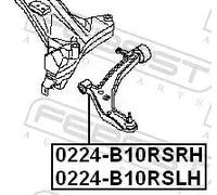 FEBEST 0224-B10RSRH Braccio oscillante, sospensione ruota