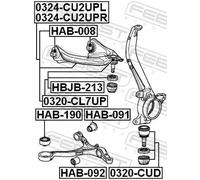 FEBEST 0324-CU2UPR Braccio oscillante, sospensione ruota