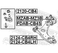 FEBEST 2124-CB4RH Braccio oscillante, sospensione ruota