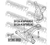 Braccio oscillante anteriore Sx Braccio trasversale oscillante 0124-KSP90LH