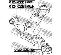 FEBEST 0124-ZZE150LH Braccio oscillante, sospensione ruota