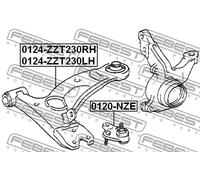 FEBEST 0124-ZZT230LH Braccio oscillante, sospensione ruota