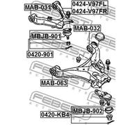 Braccio oscillante anteriore Sx Braccio trasversale oscillante 0424-V97FL FEBEST