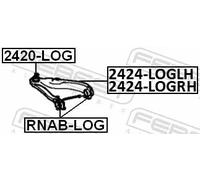 FEBEST 2424-LOGLH Braccio oscillante, sospensione ruota