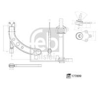 FEBI BILSTEIN 177899 Braccio oscillante, Sospensione ruota per KIA