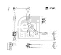 Braccio oscillante Assale anteriore Dx Braccio trasversale oscillante 186640