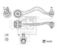 Braccio oscillante Assale anteriore Dx Braccio trasversale oscillante 194290