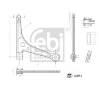 Braccio di controllo, sospensione ruota FEBI BILSTEIN 176055 Assale anteriore, sinistro, anteriore