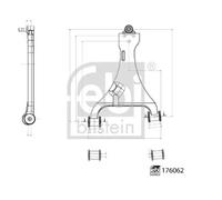 Braccio di controllo, sospensione ruota FEBI BILSTEIN 176062 Vorderachse, links, Oben