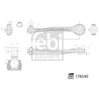 Braccio di controllo, sospensione ruota FEBI BILSTEIN 178540 assale anteriore, sinistra, anteriore