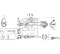 Braccio oscillante Assale anteriore Sx Braccio trasversale oscillante 187795
