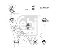 Braccio oscillante Assale anteriore Sx Braccio trasversale oscillante 188129