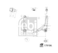Braccio di controllo, sospensione ruota FEBI BILSTEIN 179106 Assale anteriore, sinistro, anteriore