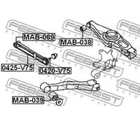 FEBEST 0425-V75 Braccio oscillante, sospensione ruota
