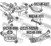 FEBEST 0525-MZ6R Braccio oscillante, sospensione ruota
