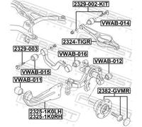 FEBEST 2324-TIGR Braccio oscillante, Sospensione ruota per AUDI,AUDI (FAW),SEAT,