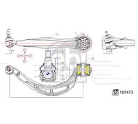Braccio oscillante inferiore Braccio trasversale oscillante 185473 FEBI BILSTEIN