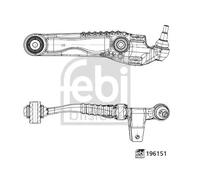 FEBI BILSTEIN 196151 Braccio oscillante, Sospensione ruota per JAGUAR,LAND ROVER