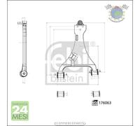 Braccio oscillante sospensione Febi Anteriore Dx Destro per LAND ROVER RANGE I