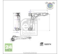 Braccio oscillante sospensione Febi Anteriore Dx Destro per MAN TGE VW CRAFTER