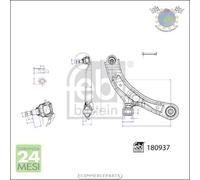 Braccio oscillante sospensione Febi Anteriore Dx Destro per SUZUKI SWIFT