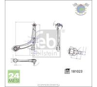Braccio oscillante sospensione Febi Anteriore Sx Sinistro per ABARTH 500C FIAT