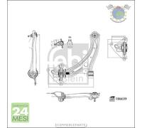 Braccio oscillante sospensione Febi Anteriore Sx Sinistro per HONDA JAZZ III IN