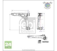Braccio oscillante sospensione Febi Anteriore Sx Sinistro per MAN TGE VW CRAFTE