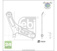 Braccio oscillante sospensione Febi Anteriore Sx Sinistro per NISSAN QASHQAI RE