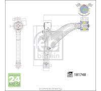 Braccio oscillante sospensione Febi Anteriore Sx Sinistro per OPEL CASCADA ASTR