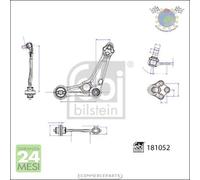 Braccio oscillante sospensione Febi Anteriore Sx Sinistro per RENAULT MEGANE