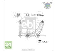 Braccio oscillante sospensione Febi Anteriore Sx Sinistro per RENAULT MEGANE #dz