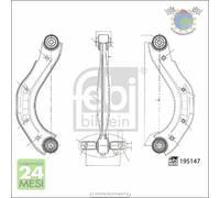 Braccio oscillante sospensione Febi Posteriore Sx Sinistro per HONDA CIVIC VIII