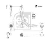 Braccio oscillante, Sospensione ruota Assale anteriore Dx per CITROËN C5
