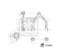 Braccio di controllo, sospensione ruota FEBI BILSTEIN 179581 Assale anteriore, destro, top