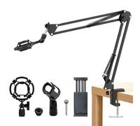 Braccio per microfono, braccio regolabile girevole a 360° per Blue Yeti HyperX QuadCast Snowball, robusto supporto per microfono in alluminio per registrazione e gioco