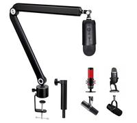 Braccio per microfono con tubo di prolunga, compatibile con HyperX QuadCast, braccio per microfono con regolazione dell'altezza in metallo ponderato per QuadCast, Blue Yeti, Shure MV7, Rode e la