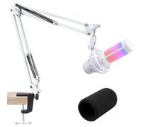 Braccio per microfono HyperX QuadCast S bianco, compatibile con Hyper x QuadCast, braccio microfono con filtro pop, migliora la qualità del suono, braccio microfono per Hyperx QuadCast SUNMON
