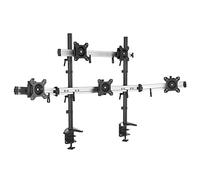 Braccio per monitor 5 volte HFTEK - supporto da tavolo per 5 schermi da 15-27 pollici con VESA 75/100 (MP235C-N)
