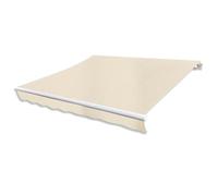 Braccio snodato, 400 x 300 cm, bianco crema, motore e telecomando, in alluminio, tessuto UV, terrazza, balcone, giardino d'inverno