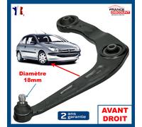 Braccio Sospensione Giunto Sferico 18 MM Anteriore Destro per Peugeot 206 3/5 A