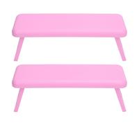 Braccio unghie Resta Mano Resta per Nails Tech 2pcs pieghevole Braccio di manicure portatile lavabile lavabile Resta per le scuole di bellezza dei saloni per unghie Plastica 30 x (Pink)